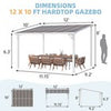 Aluminium Lean-To Gazebo, Wall-Mounted Hardtop Roof Pergola for Garden & Patio