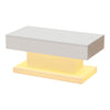 Coffee Table White High Gloss with App Controlled LED & Drawers for Living Room