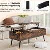 Lift Top Coffee Table Modern Center Table w/Storage Compartments-Brown