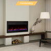 Electric Fireplace Wall Mounted LED Flame Heater Remote Timer Black Modern