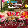 Garden Furniture 5 Seater Corner Sofa Table Set Cushioned Outdoor Patio Natural