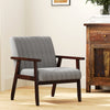 Modern Accent Chair Upholstered Armchair for Bedroom Living Room Grey