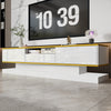 LED TV Stand 180cm Gloss White Storage Cabinet w/ 3 Drawers & Open Compartment