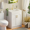 Freestanding Vanity Unit Basin Sink Bathroom Storage Cabinet Gloss White 600mm