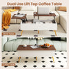 Modern Center Table w/Storage Compartments-Walnut Lift Top Coffee Table