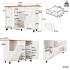 Kitchen Island, Mobile Kitchen Trolley Cart Rolling Sideboard Storage Unit White