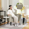 Upholstered Modern Accent Chair, Armchair with Wood Legs, Beige