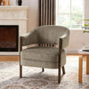 Accent Chair, Upholstered Armchair with Solid Wood Legs, Light Brown