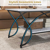 Modern Faux Marble Coffee Table with Storage Shelf