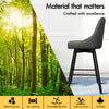 ALFORDSON 2x Bar Stools Swivel Padded Metal Leg Dining Chair Kitchen DARK GREY