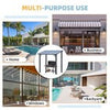 Aluminium Lean-To Gazebo, Wall-Mounted Hardtop Roof Pergola for Garden & Patio