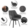 2x Grey Swivel Dining Chairs Faux Leather Padded Seat Dining Room Chair Modern