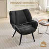 Modern Accent Chairs with Metal Legs,for Living Room Bedroom Office, Dark Grey