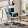 Accent Rocking Chair Linen Padded Nursing Armchair Glider Rocker for Living Room