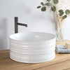 Bathroom Counter Top Ceramic Wash Basin Cloakroom Gloss Sink Round Gloss White