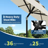 2.7M Garden Parasol Sun Shade Canopy Patio Outdoor Umbrella Crank Tilt UPF 50+