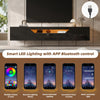 Floating TV Stand Cabinet with LED lights High Gloss TV Unit with Pull-Down Door