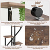 2 Pack 6 Tier Tall Plant Stand, Metal Plant Shelf with Detachable Wheels&Drawers