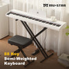 ♬Mustar 88 Key Semi Weighted Digital Piano Portable Keyboard Stool Chair