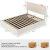 NEW LED OTTOMAN STORAGE PANEL WHITE PU LEATHER UPHOLSTERED BED FRAME DOUBLE Jszs