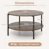 2-Tier Industrial Accent Table with Open Storage Shelf