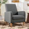 Accent Chair Wingback Armchair with Wood Frame for Living Room Grey New