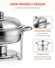 WILPREP 6 Pack 5L Chafer Chafing Dish Set Stainless Steel Bain Marie Food Warmer
