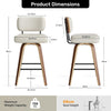 Swivel Bar Stools Set of 2, 66cm Upholstered Faux Leather Counter