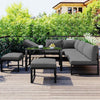 Garden Furniture Set Metal 7 Seater Outdoor Dining Table and Sofa with Cushions