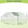 Large Metal Chicken Coop Chicken Run with Waterproof and Anti-UV Cover 3X4X2M