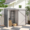 3.3 x 3.4ft Lean‑To Steel Garden Storage Shed – Grey, Lockable Door, Ventilated