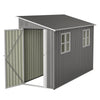 4x10ft Lean To Garden Shed Metal Storage Tool House Pent Roof Grey