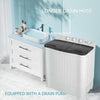 8.5KG Twin Tub Portable Clothes Washing Machine Mini Laundry Washer Spin Dryer