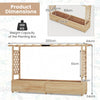 Raised Garden Bed Fir Wood Climbing Planter Box w/2-Sided Trellis