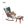 ROCKING CHAIR FOR NURSERY PATCHWORK ACCENT CHAIR WITH SOFT LUMBAR AND FOOTSTOOL