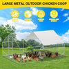 Walk-in Metal Chicken Coop Poultry Cage Pet House with Waterproof Cover