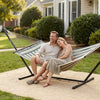 Outdoor Hammock with Stand Detachable Pillow for Garden, Patio, Green