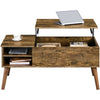 Lift Top Coffee Table with Storage, Rustic Living Room Table with Storage Shelf