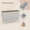 Freestanding Dresser Chest of Drawers 7-Drawer Cabinet w/4 Big Drawers-Grey
