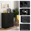 2-Door Storage Cabinet Modern Accent Cabinet with 3 Shelves-Black