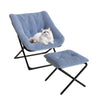 Oversized Folding Saucer Chair with Ottoman, Comfy, Sturdy Frame for Bedroom