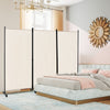 3 Panel Rolling Fabric Room Divider Folding Privacy Dividers with Wheels