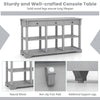 Retro Console Table 146cm Long Rectangular Entryway Sofa Table w/Storage-Grey