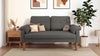 2-Seater Sofa Small Fabric Couch Armrest Side Pocket Modern Living Room