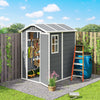4 x 6ft Plastic Garden Shed with Floor, Window and Lockable Door