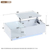 Hydraulic Lift Coffee Table w/ LED Lights & Storage, High Gloss White, 100x50cm