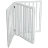 4 Panels Folding Pet Gate Freestanding Wooden Dog Fence Safety Barrier Divider