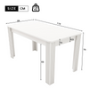 WHITE DINING TABLE RECTANGULAR KITCHEN DINING ROOM 4 SEATERS 116X65X75 CM TABLE