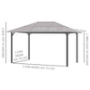 3 x 4m Polycarbonate Hardtop Gazebo with Aluminium Frame and Curtains