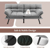 2 Seat Memory Foam Sleeper Couch Convertible Loveseat Sofa Bed Grey